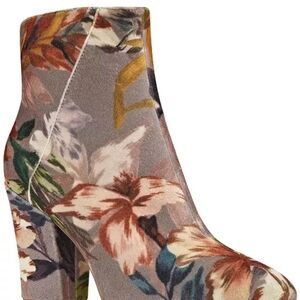 Nine West Savitra Velvet Floral Ankle Boots